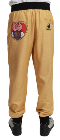 Dolce & Gabbana Dolce & Gabbana Gold Year Of The Pig Cotton Mens Men's Pants