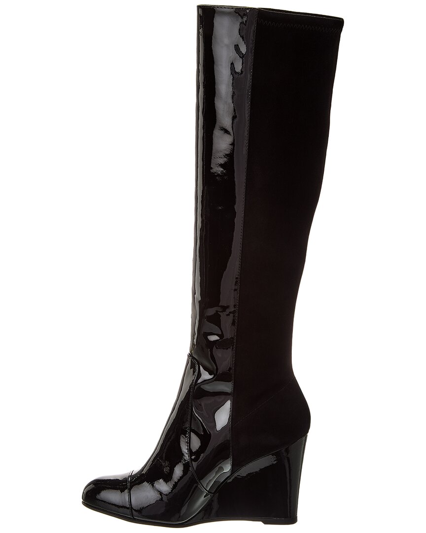 Stuart Weitzman Milla City Wedge Patent & Suede Knee-High Boot