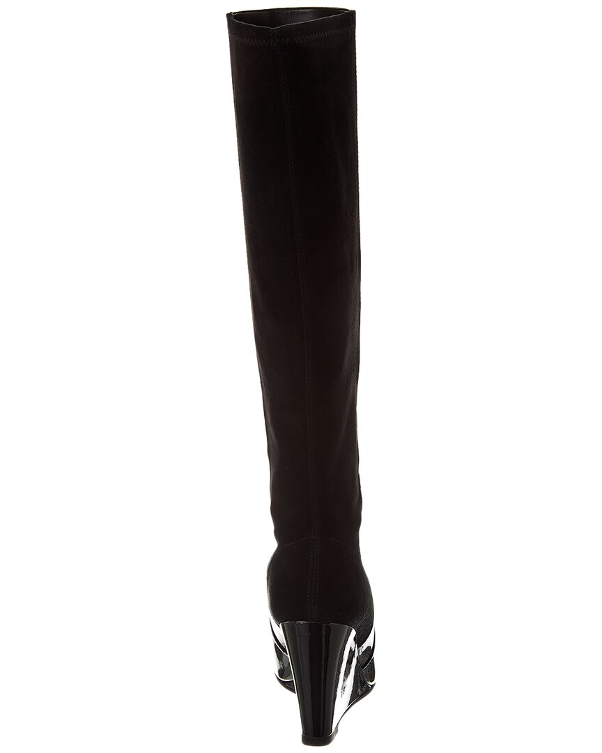 Stuart Weitzman Milla City Wedge Patent & Suede Knee-High Boot