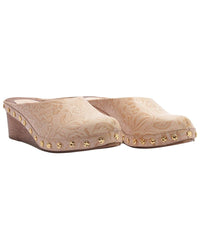 FARM Rio Farm Rio Embossed Leather Wedge Clog