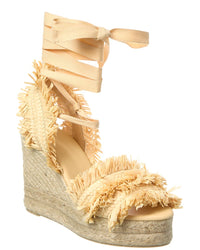 Castañer Belisa Raffia Wedge Sandal Brown Multi