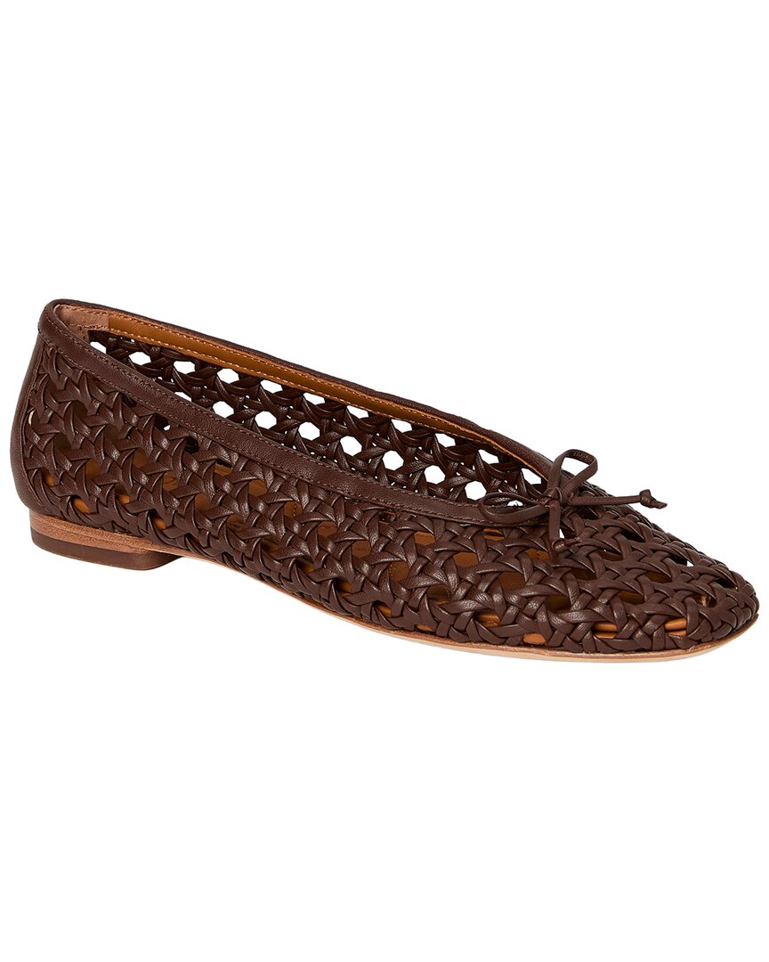 J.Mclaughlin Leonor Leather Basket Weave Flat