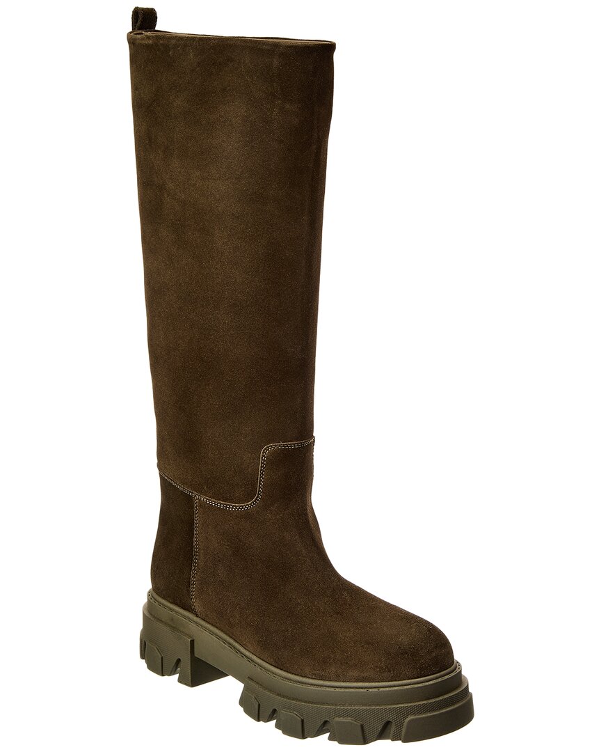 Gia Borghini Perni 07 Suede Knee-High Boot Brown 35