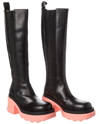 Bottega Veneta Flash Leather Boot (Authentic Pre-Owned) Black 39