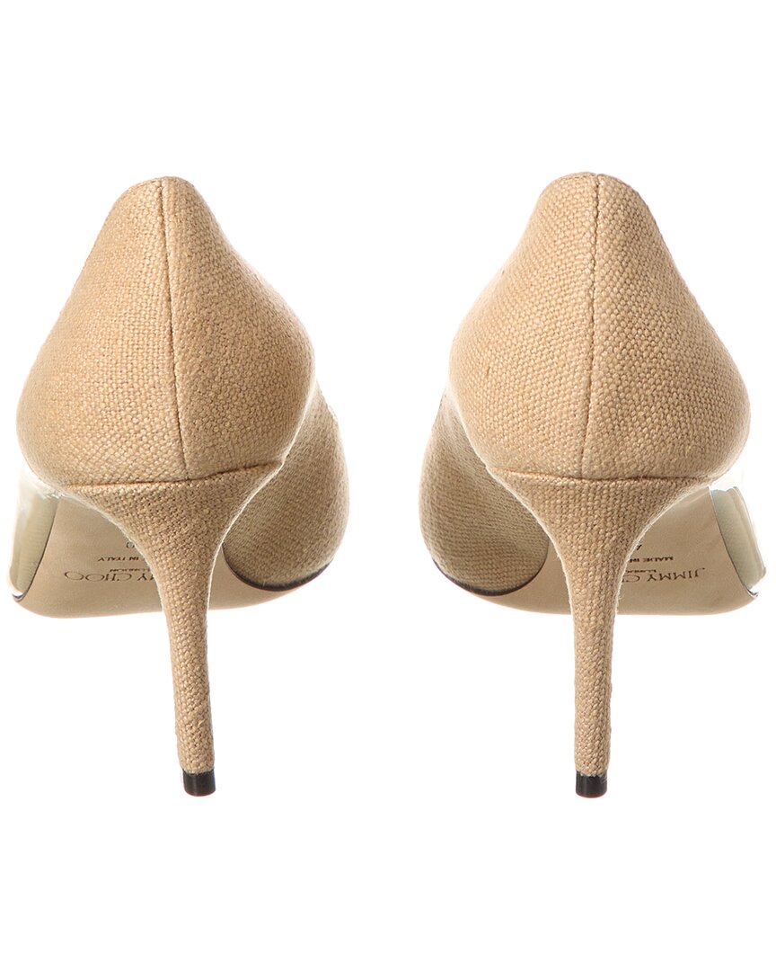 Jimmy Choo Jimmy Choo Cass 75 Linen & Vinyl Pump (Authentic Pre-Loved)