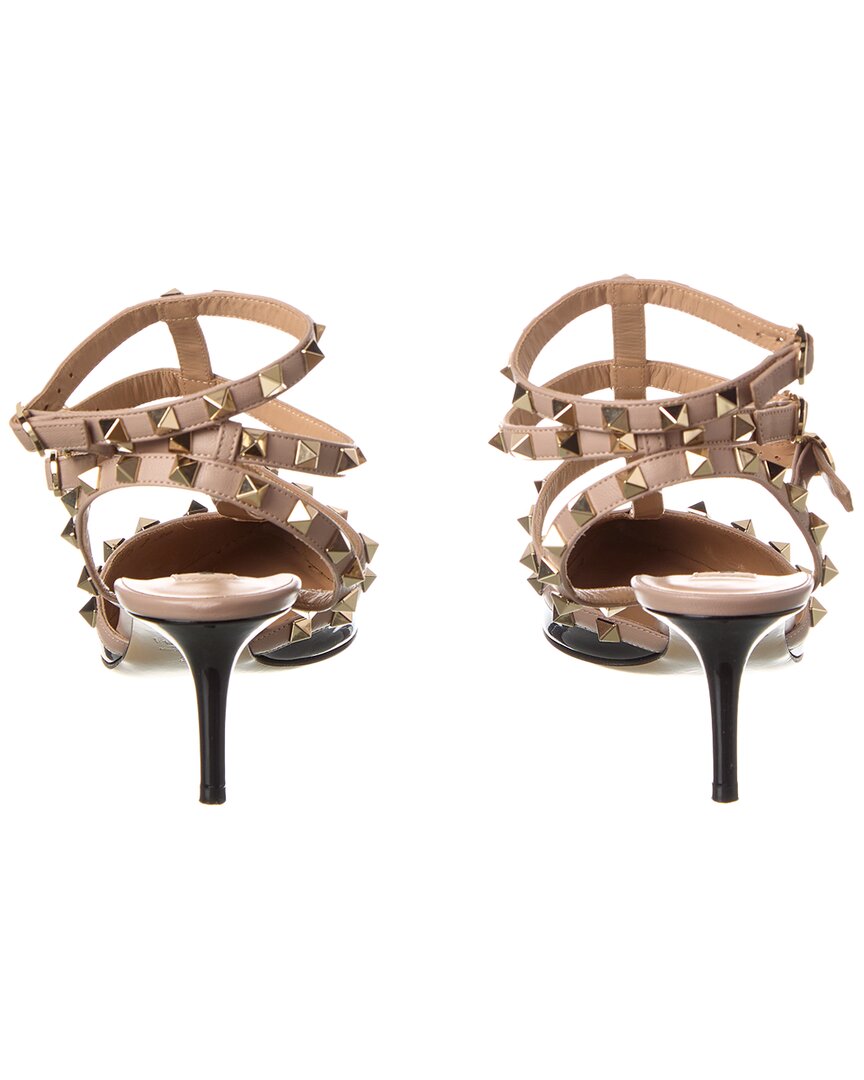 Valentino Valentino Rockstud Caged 65 Patent Ankle Strap Pump (Authentic Pre-Loved)