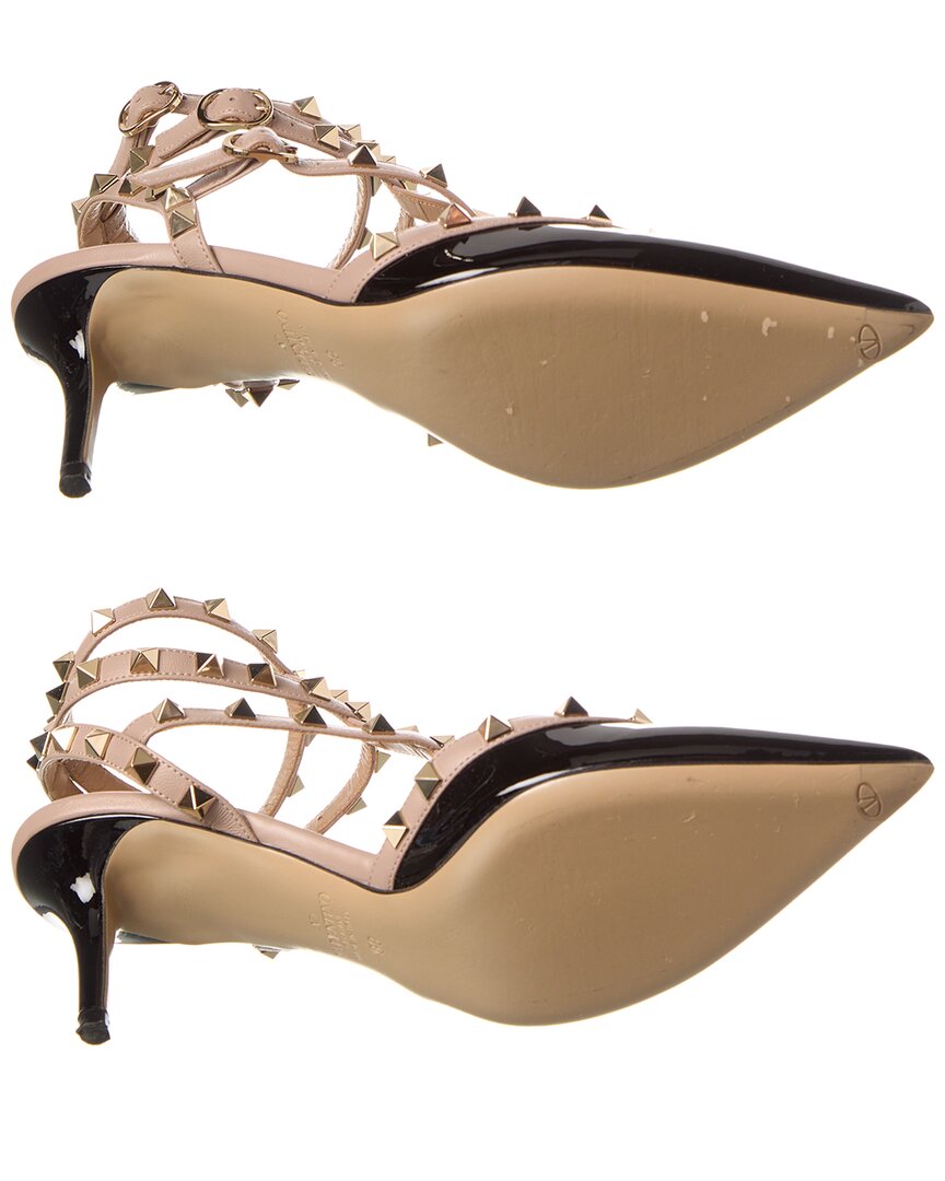 Valentino Valentino Rockstud Caged 65 Patent Ankle Strap Pump (Authentic Pre-Loved)