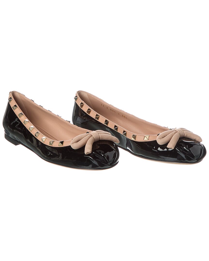 Pre-Owned Valentino Rockstud Patent Ballerina Flat (Authentic Pre-Loved)