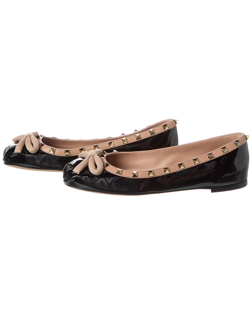Pre-Owned Valentino Rockstud Patent Ballerina Flat (Authentic Pre-Loved)