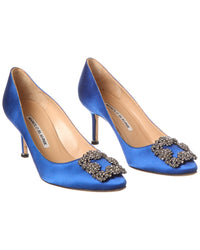 Manolo Blahnik Hangisi 70 Satin Pump (Authentic Pre-Owned) 5.5 Blue