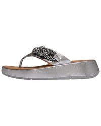 Fitflop F-Mode Beaded Chain Leather Toe Post Sandal