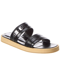By Far Easy Leather Sandal Black