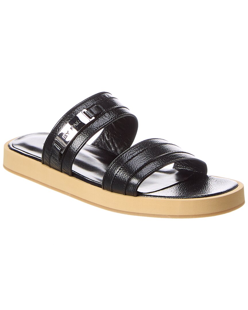 By Far Easy Leather Sandal Black