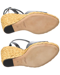 Saint Laurent Sexy 95 Leather Wedge Sandal (Authentic Pre-Loved)