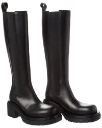 Bottega Veneta Lug Leather Boot (Authentic Pre-Owned) 38 Black