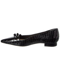 Alexandre Birman Kate Croc-Embossed Patent Flat