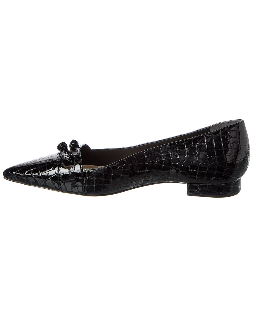Alexandre Birman Kate Croc-Embossed Patent Flat