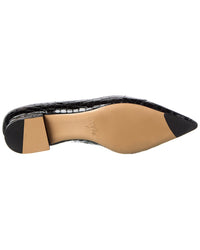 Alexandre Birman Kate Croc-Embossed Patent Flat