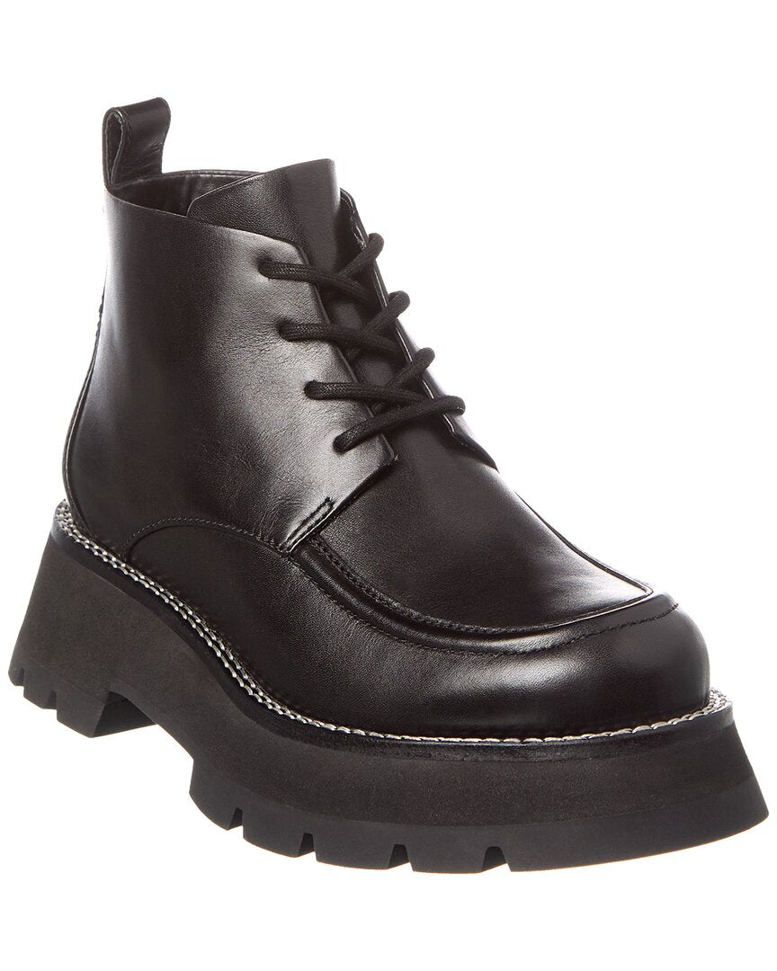 3.1 Phillip Lim Kate Short Leather Combat Boot 40.5 Black