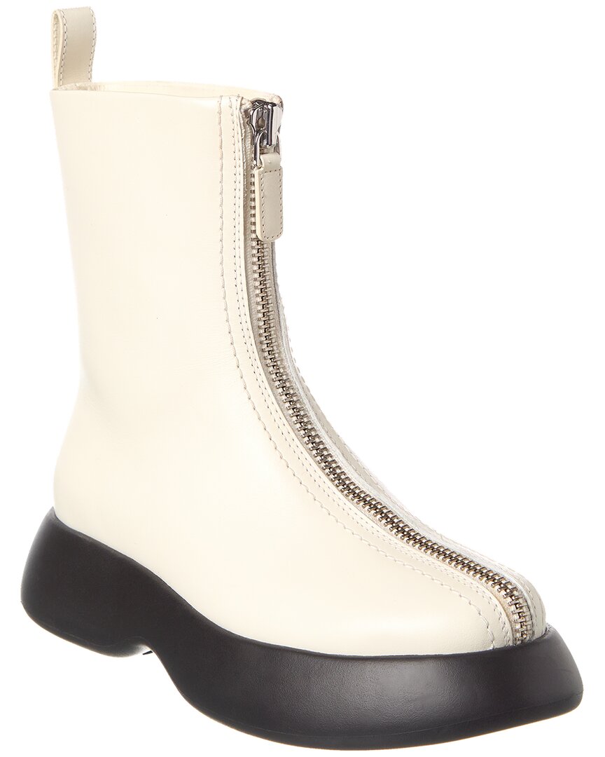 3.1 Phillip Lim Mercer Zip Leather Combat Boot White