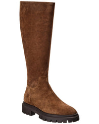 Stuart Weitzman Ultra Lug Suede Knee-High Boot Brown Multi