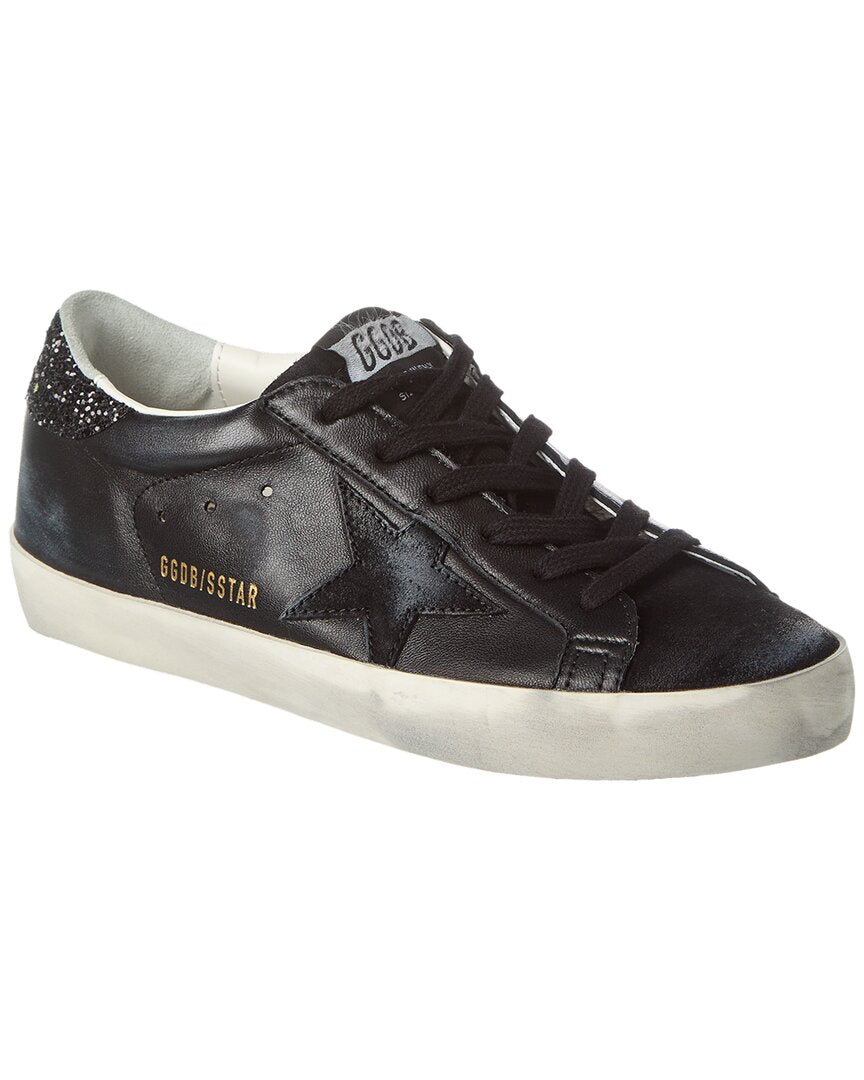 Golden Goose Golden Goose Superstar Leather & Glitter Sneaker, 37, Black