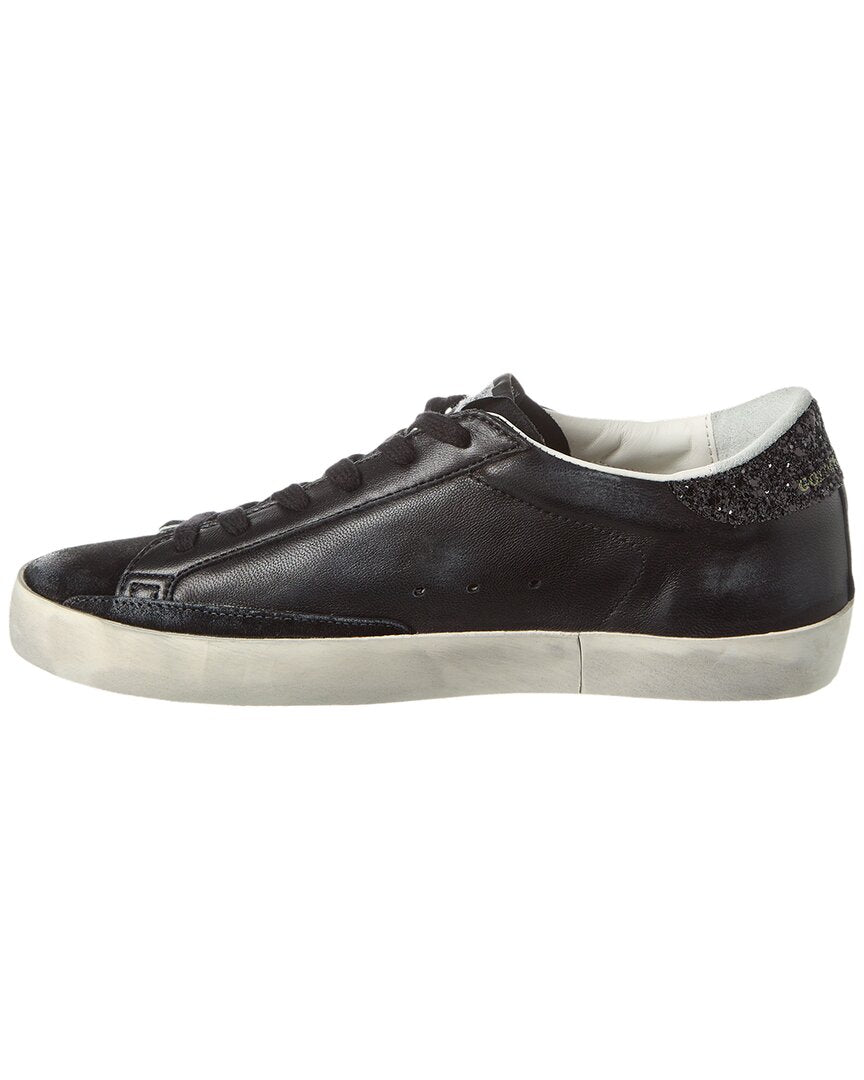 Golden Goose Golden Goose Superstar Leather & Glitter Sneaker, 39, Black