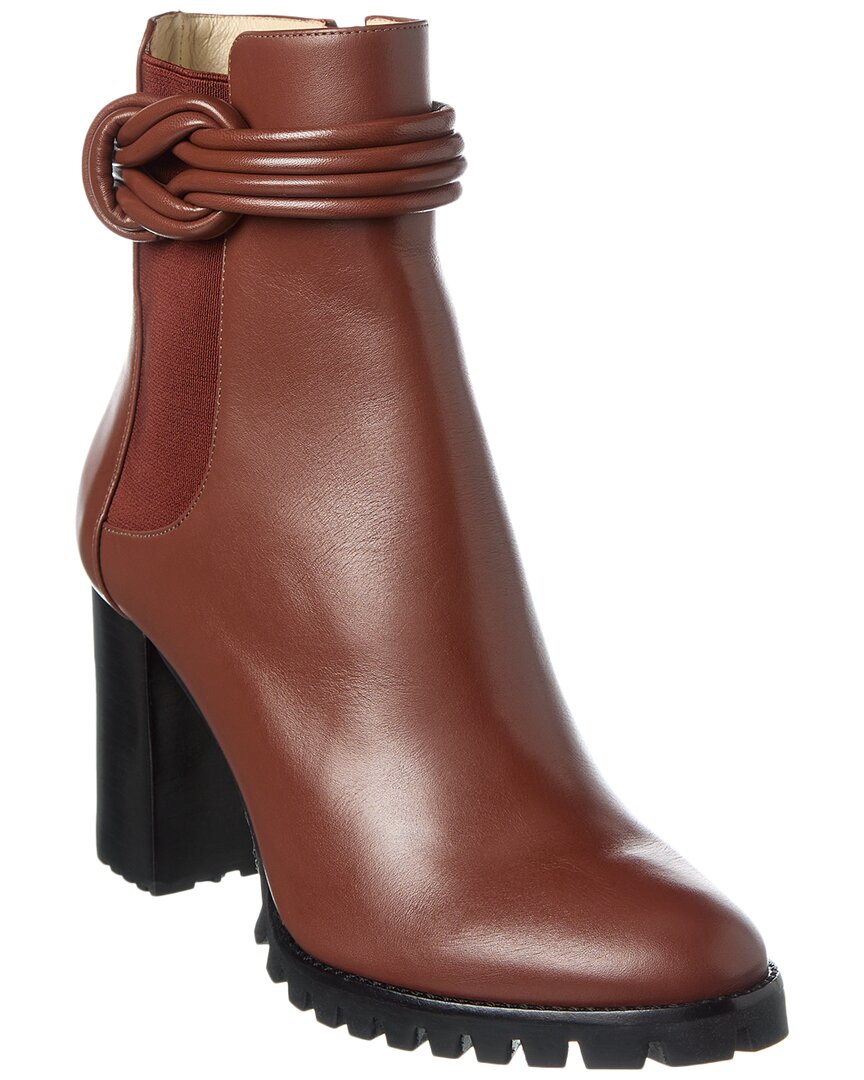 Alexandre Birman Vicky Waterproof Leather Combat Boot Brown Multi