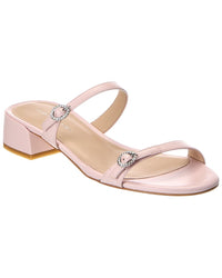 Stuart Weitzman Ginger Xtal Block 35 Leather Sandal