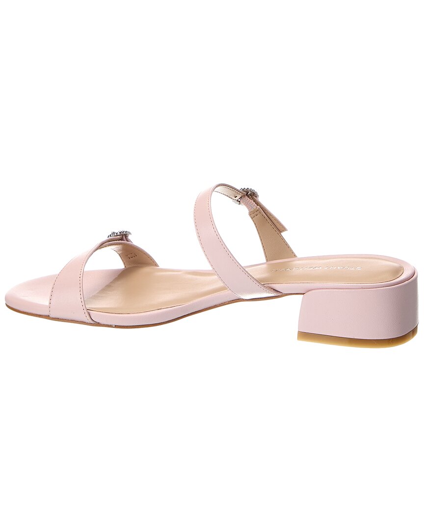 Stuart Weitzman Ginger Xtal Block 35 Leather Sandal
