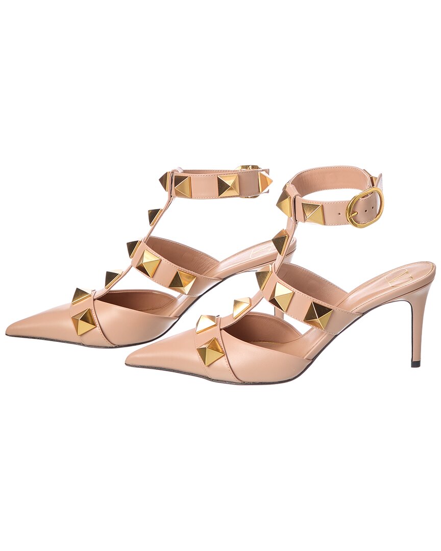 Valentino Valentino Roman Stud 80 Leather Ankle Strap Pump