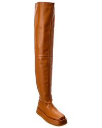Gia Borghini X Rhw Rosie 10 Leather Thigh-High Boot Brown Multi
