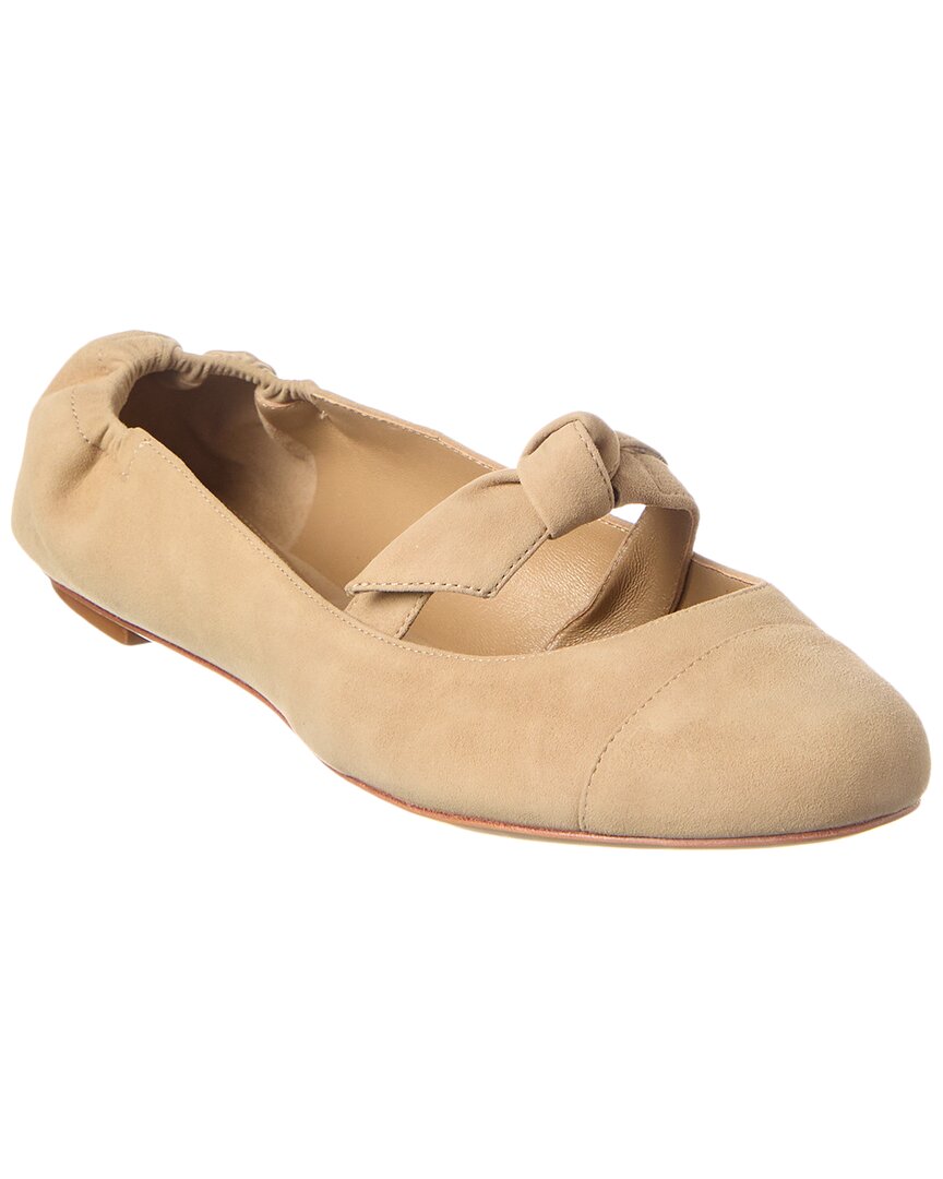 Alexandre Birman Clarita Suede Ballerina Flat Brown Multi