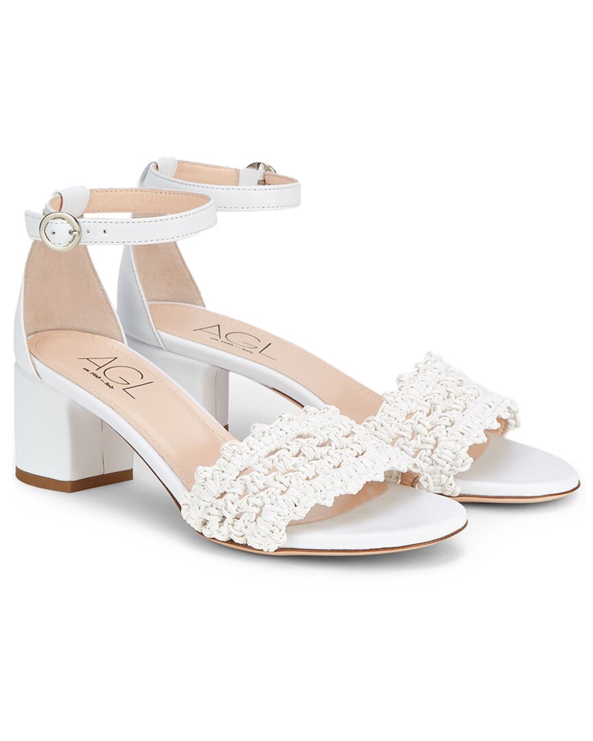 Agl Crochet Leather Sandal
