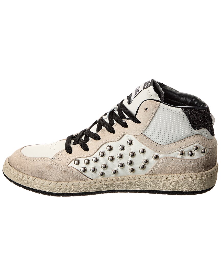 Schutz St Mid Rock Leather High-Top Sneaker