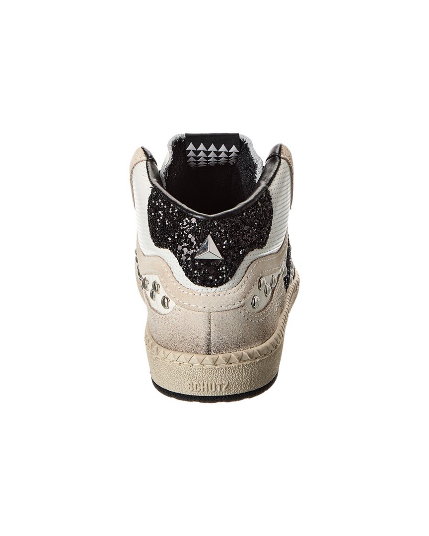 Schutz St Mid Rock Leather High-Top Sneaker