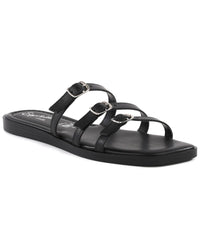 Seychelles Buckle Leather Sandal Black
