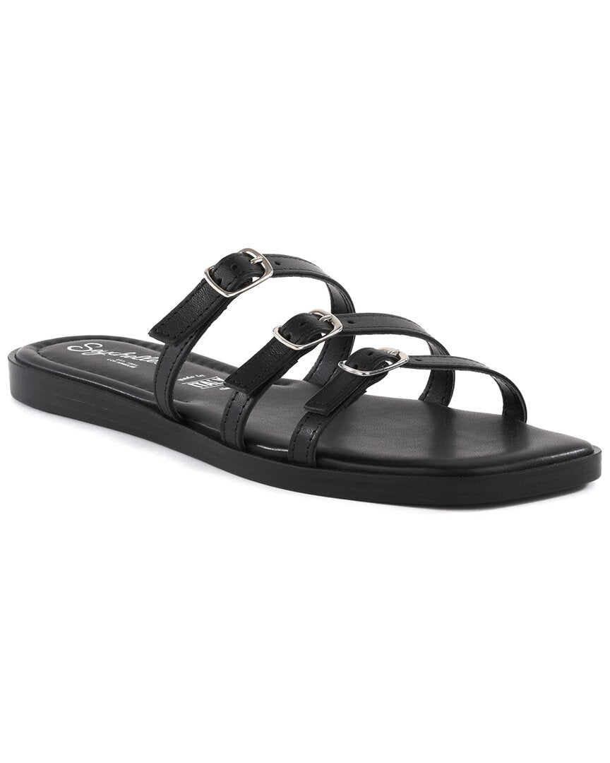 Seychelles Buckle Leather Sandal Black