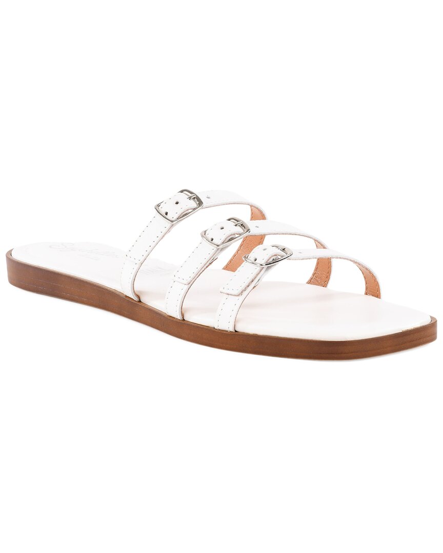 Seychelles Buckle Leather Sandal White