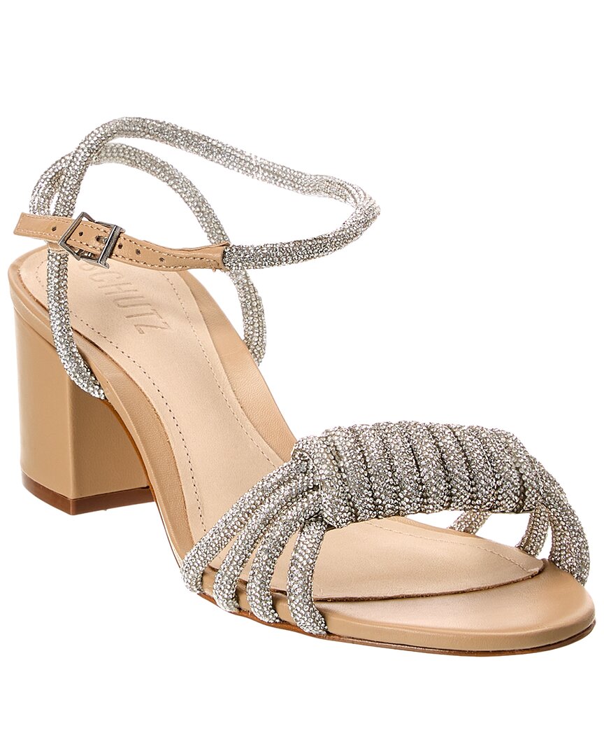 Schutz Jewell Mid Block Leather Sandal