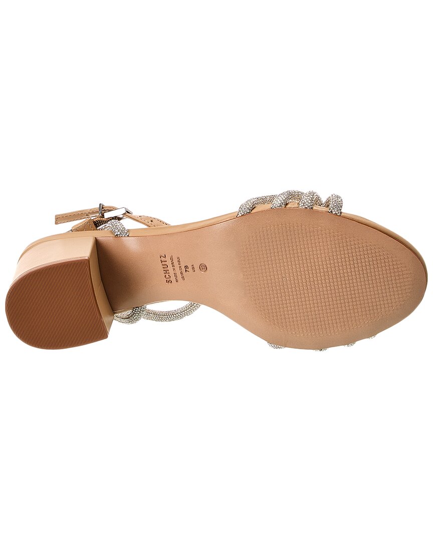 Schutz Jewell Mid Block Leather Sandal