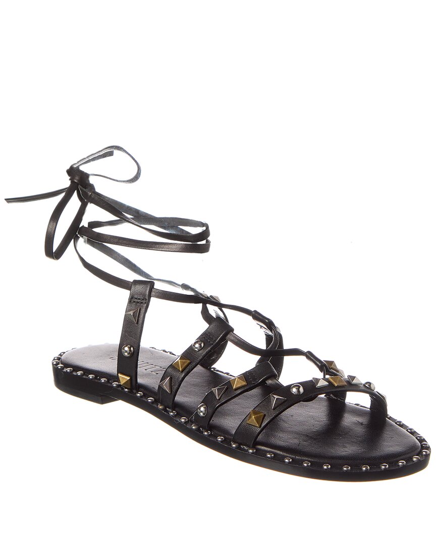 Schutz Makeena Leather Sandal Black