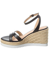 Stuart Weitzman Catlina Leather Espadrille Wedge Sandal