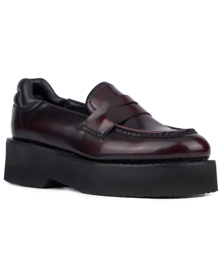 Aquatalia Marta Weatherproof Leather Loafer Red