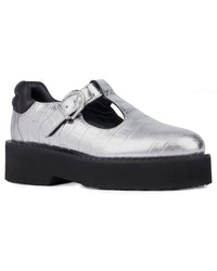 Aquatalia Malvina Weatherproof Leather Loafer Silver
