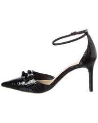 Alexandre Birman Kate 85 Croc-Embossed Patent Pump