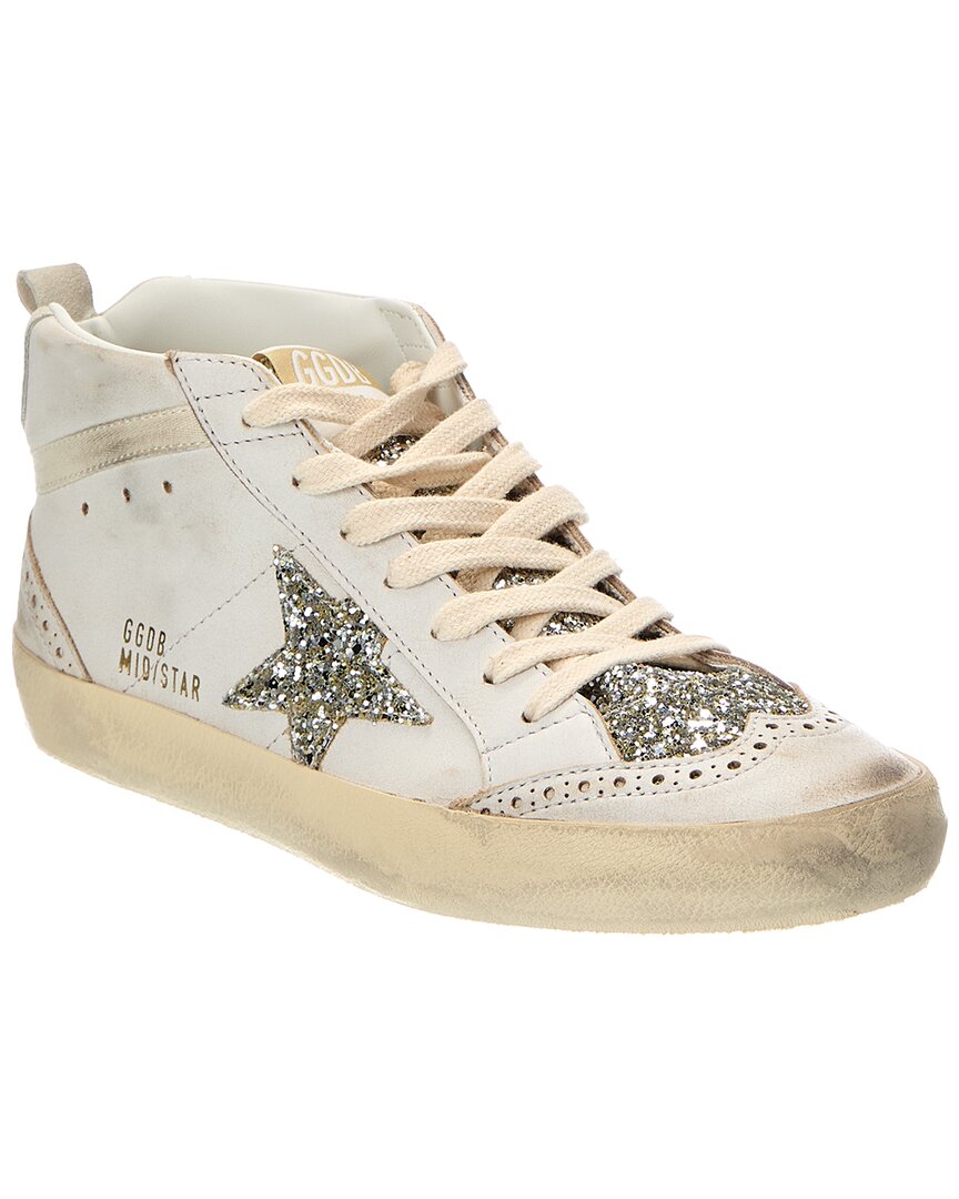Golden Goose Golden Goose Mid Star Classic Glitter Leather & Suede Sneaker
