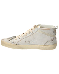 Golden Goose Golden Goose Mid Star Classic Glitter Leather & Suede Sneaker