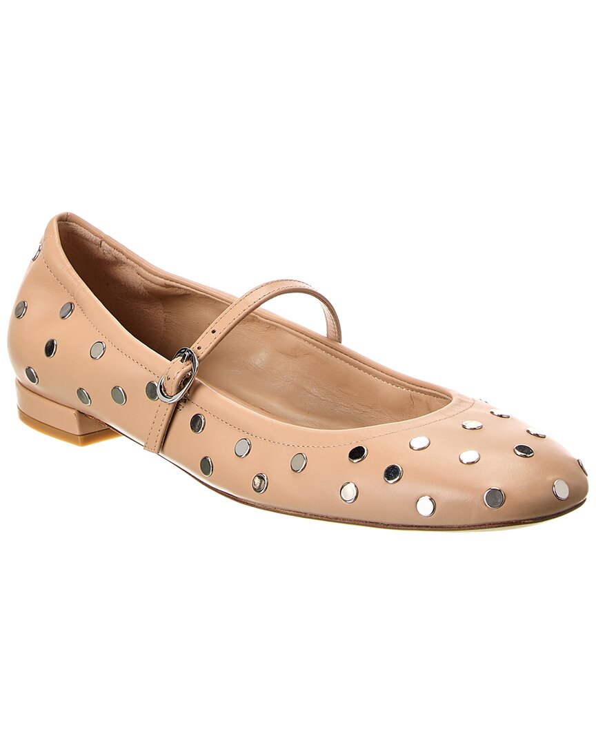 Stuart Weitzman Claris Stud Leather Ballet Flt