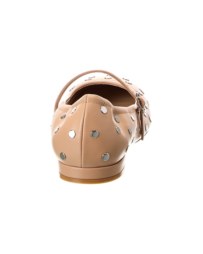 Stuart Weitzman Claris Stud Leather Ballet Flt